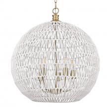 Golden Canada 6933-5P BCB-WR - Florence BCB 5 Light Pendant in Brushed Champagne Bronze with Bleached White Raphia Rope Shade