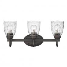 Golden Canada 8001-BA3 RBZ-SD - Parrish RBZ 3 Light Bath Vanity in Rubbed Bronze with Seeded Glass Shade