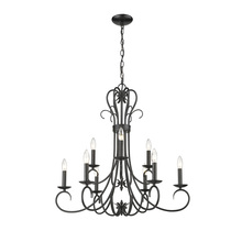 Golden Canada 8606-CN9 BLK - Homestead 2 Tier - 9 Light Candelabra Chandelier in Matte Black