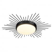 Golden Canada 9126-FM18 BLK-OP - Kieran Flush Mount - 18" in Matte Black with Opal Glass Shade