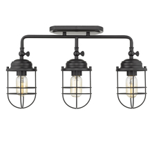 Golden Canada 9808-LSF BLK - Seaport 3-Light Semi-Flush - Track in Matte Black