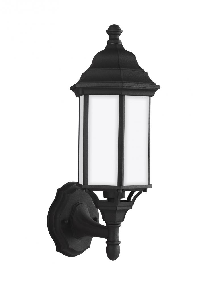 Sevier traditional 1-light LED outdoor exterior small uplight outdoor wall lantern sconce in black f