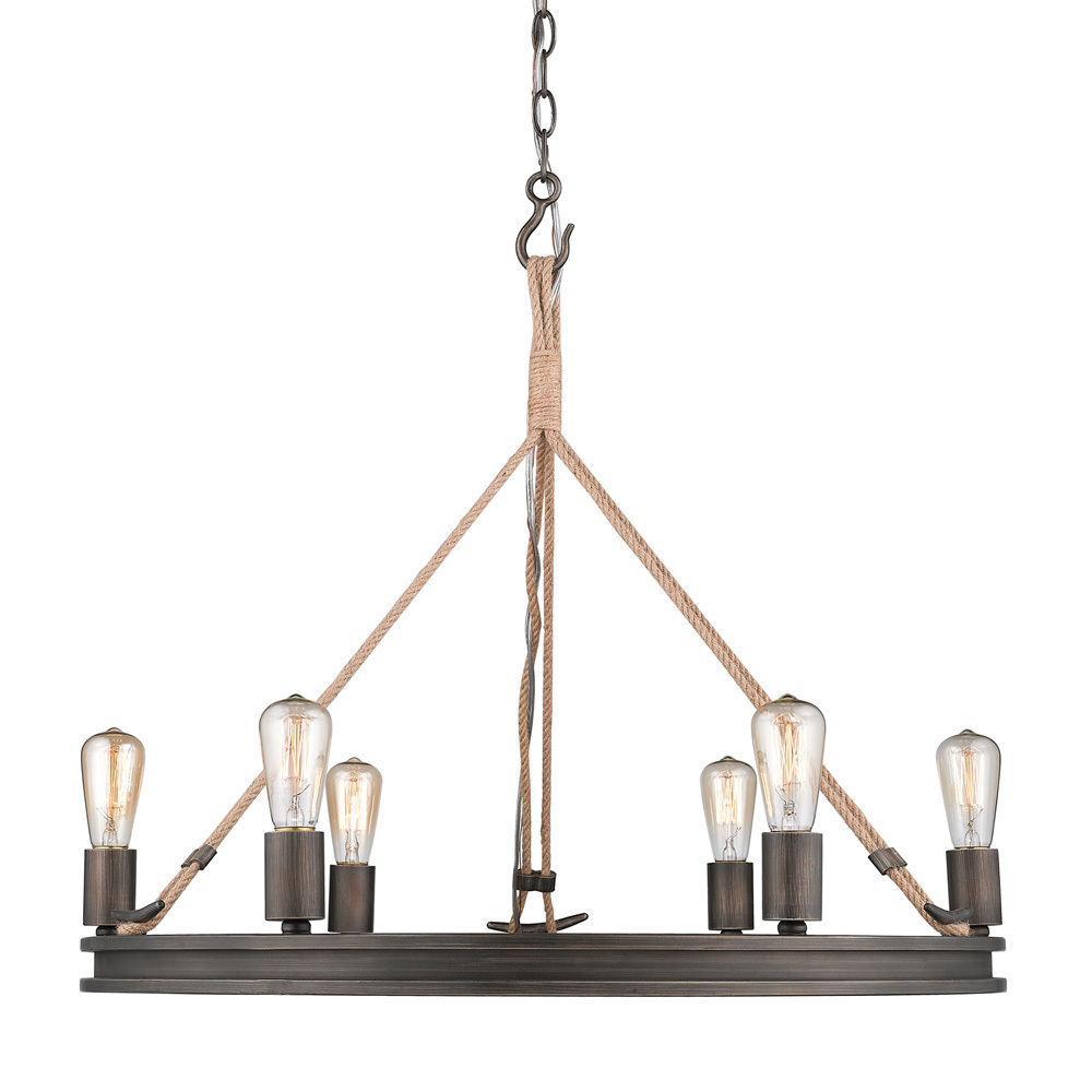 Chatham 6 Light Chandelier in Gunmetal Bronze