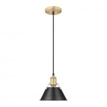 Golden 3306-S BCB-BLK - Orwell BCB Small Pendant - 7" in Brushed Champagne Bronze with Matte Black shade