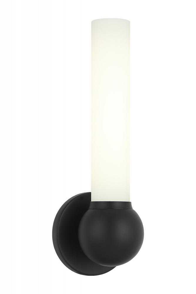 1 LT 15.1"H "PIERCE" MATTE BLACK WALL SCONCE