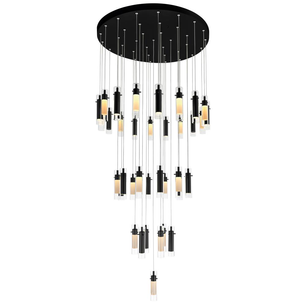 Olinda LED Integrated Black Chandelier