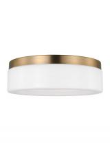 Generation Lighting 7569093S-848 - Rhett modern 1-light indoor dimmable medium ceiling flush mount in satin brass gold finish with conc