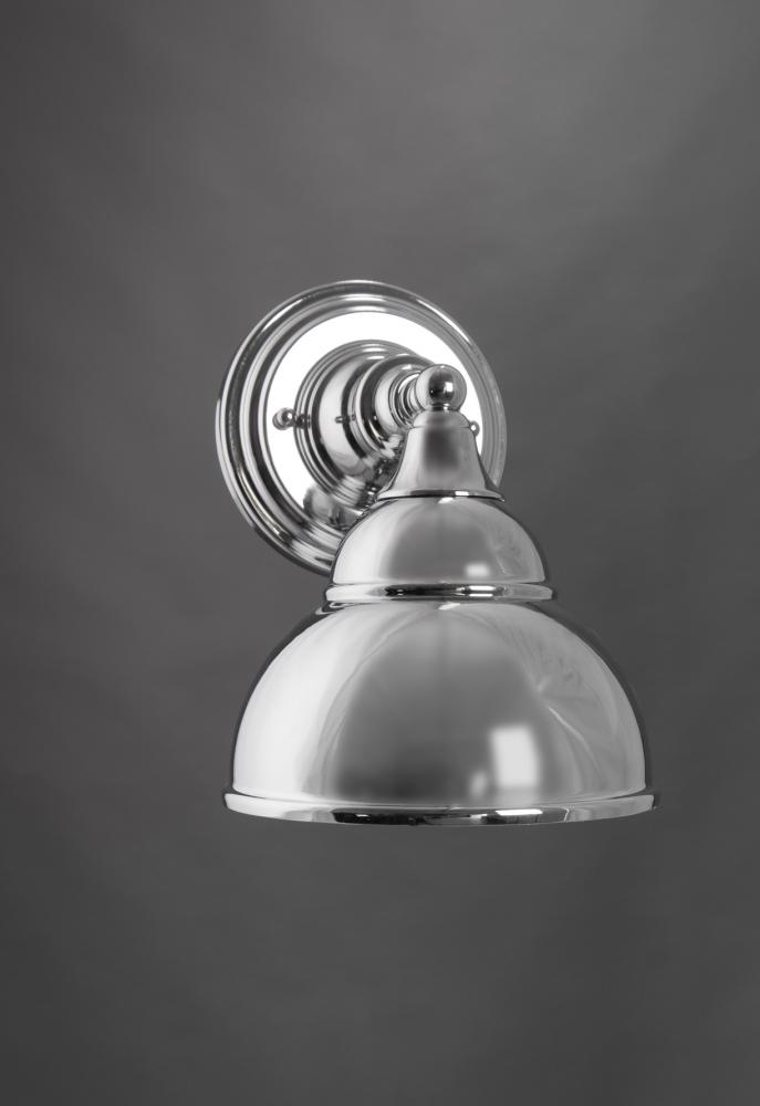 One Light Chrome Double Bubble Metal Shade Wall Light