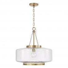 Capital 355311AD - 1-Light Cloche Pendant in Aged Brass with Organic Hammered Glass