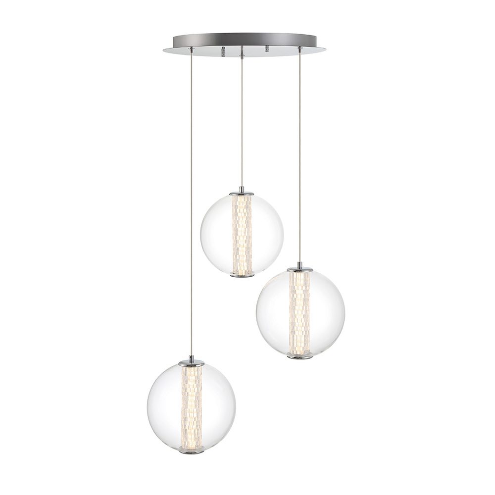 Atomo 3 Light Pendant in Chrome