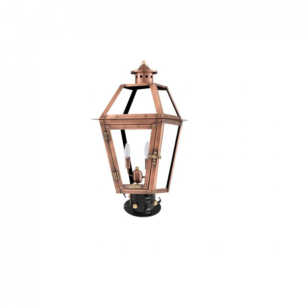 Two Light Post Mount w/Column Top