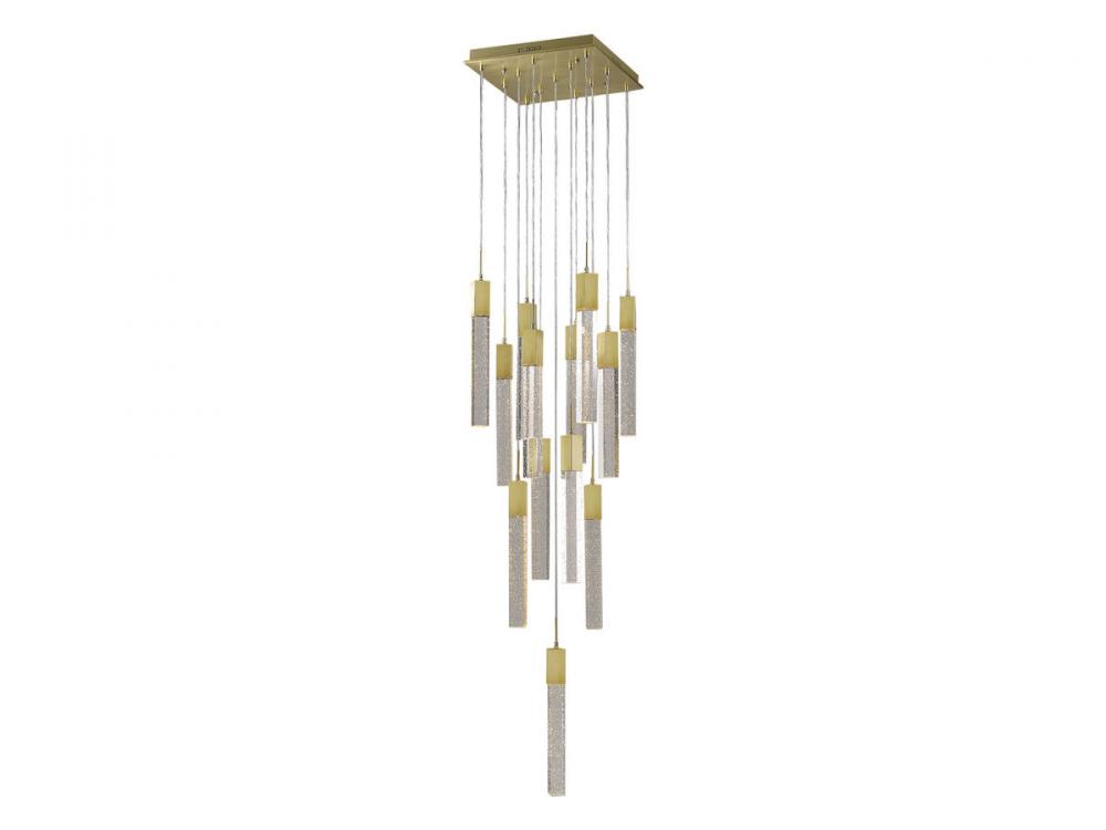 The Original Glacier Avenue Collection Dark Bronze 13 Light Pendant Fixture with Clear Crystal