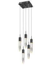 Avenue Lighting HF1900-5-AP-BK-C - The Original Aspen Collection Chrome 5 Light Pendant Fixture With Clear Crystal