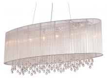 Avenue Lighting HF1503-SLV - Beverly Dr. Collection Oval Silver Silk String Shade and Crystal Dual Mount