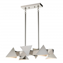 ZEEV Lighting CD10339-6-PN - 6-Light Geometric Triangular Polished Nickel Linear Pendant