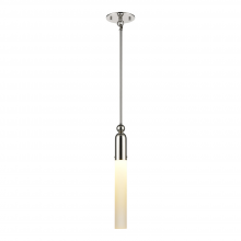 ZEEV Lighting MP40038-1-PN - 1-Light Polished Nickel Cylindrical Glass Mini Pendant