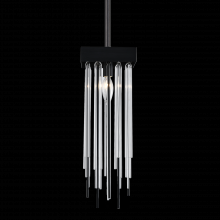 ZEEV Lighting MP40052-1-SBB - 1-Light 6" Square Satin Brushed Black Convertible Flush Crystal Mini-Pendant Light