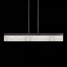 ZEEV Lighting PL11504-LED-43-SBB - LED 3CCT 43" Thick Engraved Crystals Satin Brushed Black Linear Pendant