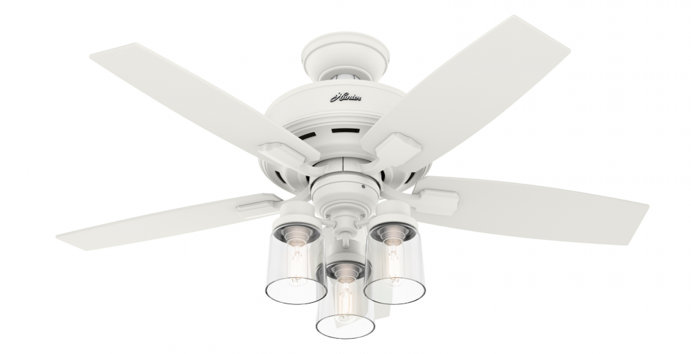 Hunter 44 inch Bennett Matte White Ceiling Fan with LED Light Kit and Handheld Remote