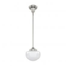 Hunter 19026 - Hunter Saddle Creek Brushed Nickel with Cased White Glass 1 Light Pendant Ceiling Light Fixture