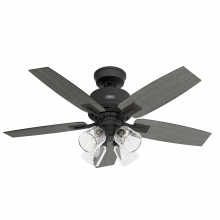 Hunter 52425 - Hunter 44 inch Gatlinburg HunterExpress Matte Black Ceiling Fan with LED Light Kit