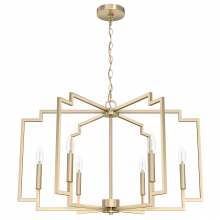 Hunter 19570 - Hunter Zoanne Alturas Gold 6 Light Large Chandelier Ceiling Light Fixture