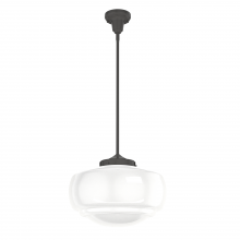 Hunter 19192 - Hunter Saddle Creek Noble Bronze with Cased White Glass 1 Light Pendant Ceiling Light Fixture