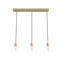 Hunter 19307 - Hunter Van Nuys Alturas Gold with Clear Glass 3 Light Pendant Cluster Ceiling Light Fixture