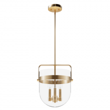 Hunter 19834 - Hunter Karloff Alturas Gold with Clear Glass 3 Light Pendant Ceiling Light Fixture