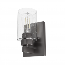 Hunter 13073 - Hunter Hartland Noble Bronze with Seeded Glass 1 Light Sconce Wall Light Fixture