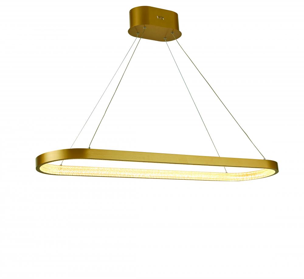 Brushed Gold Ellipse Dining Chandelier