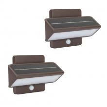 Gama Sonic 4iP2S50410 - Architectural Solar Wall Accent Light W/motion Sensor 2pk - Bronze