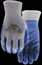 Watson Gloves 320-S - BLUE CHIP POLYESTER CRINKLED RUBBER LATEX PALM COATED - S