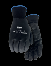 Watson Gloves 395-M - STEALTH BLACKBIRD 15GG DOTTED FOAM NITRILE PALM COATED - M