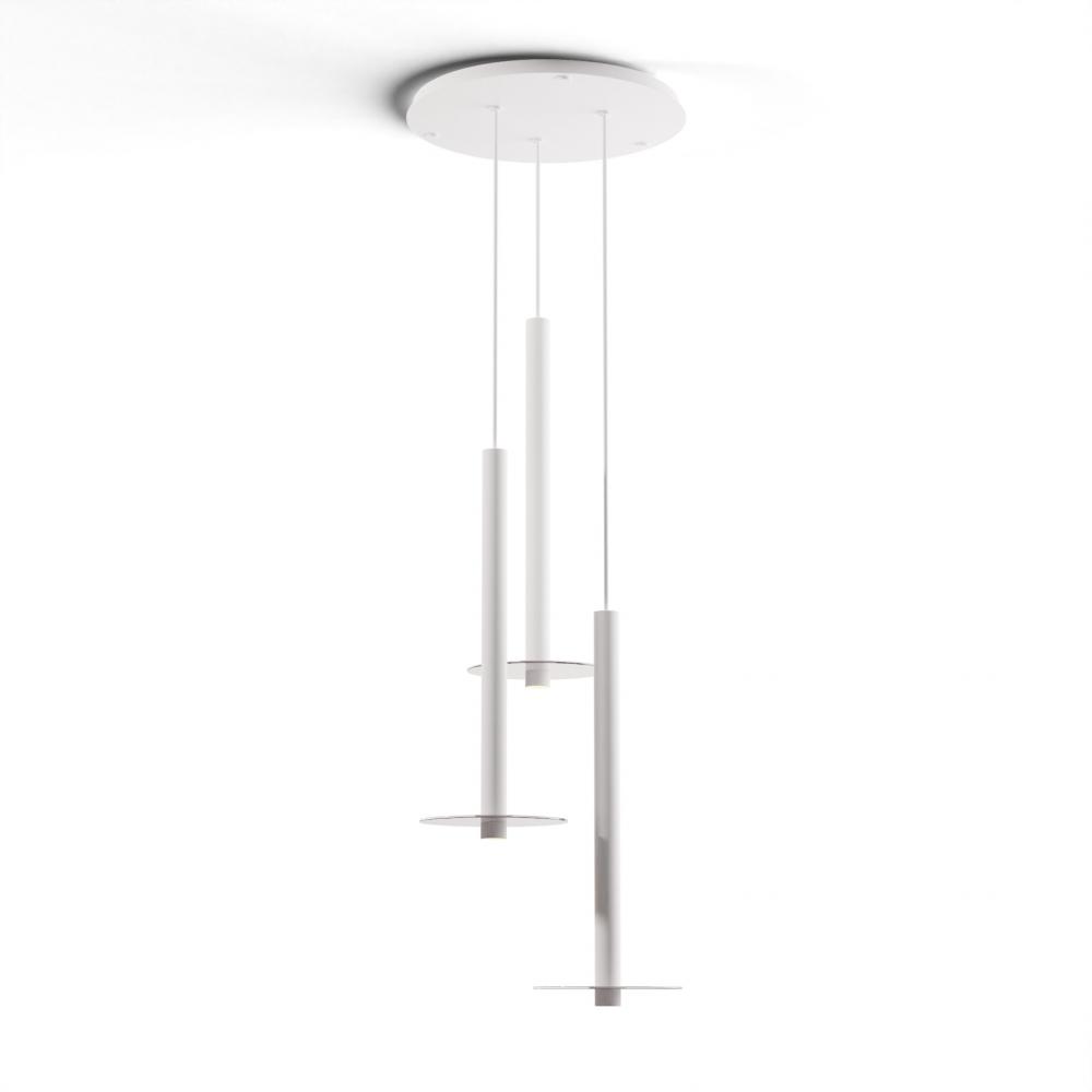 Combi Pendant 24" Circular 3 Combo Matte White with Matte White Canopy