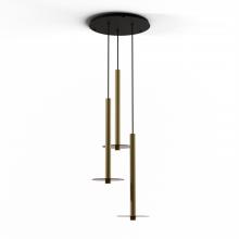 Koncept Inc CMP-C3-S-24-BRS+GTEA9 - Combi Pendant 24" Circular 3 Combo Brass with Matte Black Canopy