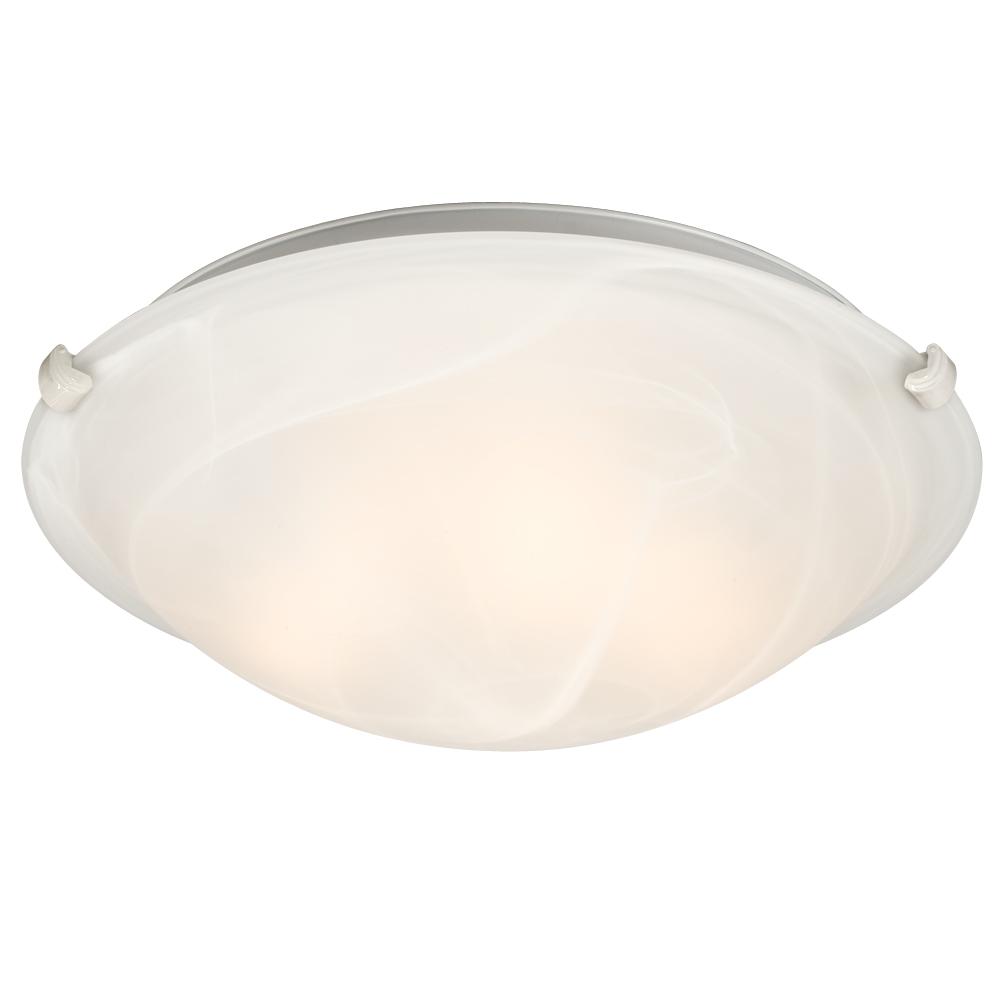 Flush Mount - White w/ Marbled Glass