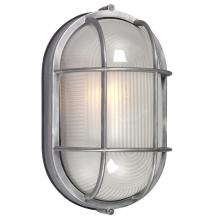 Galaxy Lighting 305013SA - Cast Aluminum Marine Light with Guard - Satin Aluminum w/ Frosted Glass