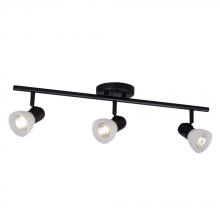 Galaxy Lighting 753913BK/FR - Three Light Halogen Track Light - Black w/ Frosted Glass