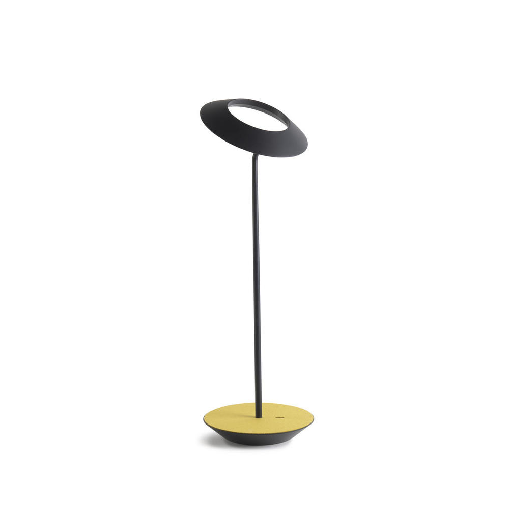 Royyo Desk Lamp, Matte Black body, Honeydew Felt base plate