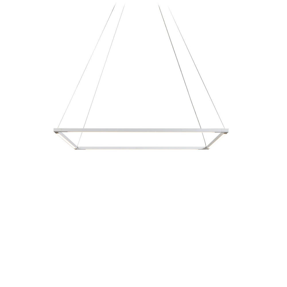 Z-Bar Pendant Medium Square, Soft Warm, Matte White, 26" x 26"