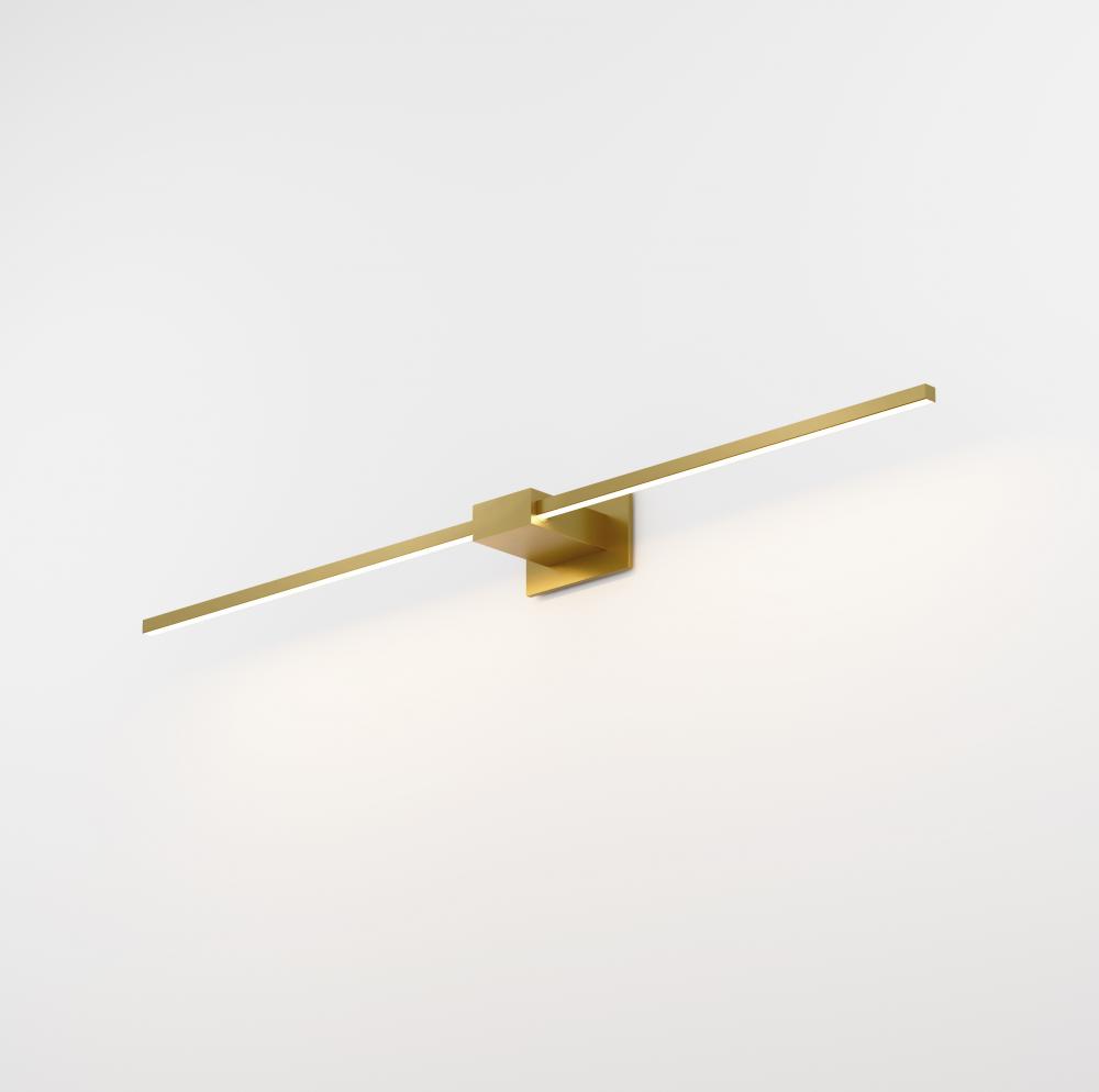 Z-Bar Wall Sconce, Soft Warm, Gold, 36," Center Mount