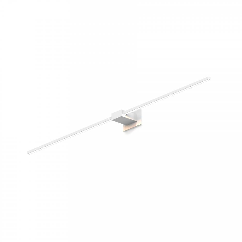 Z-Bar Wall Sconce, Soft Warm, Matte White, 48," Center Mount