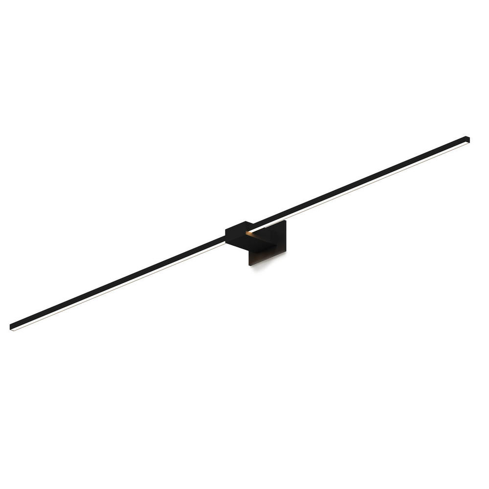 Z-Bar Wall Sconce, Soft Warm, Matte Black, 60," Center Mount