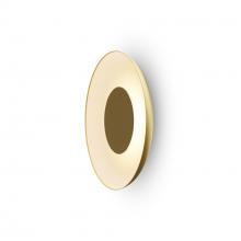 Koncept Inc Canada RMW-12-SW-BRS-HW+24BD-GMW - Ramen Wall Sconce 12" (Brass) with 24" back dish (Gold w/ Matte White Interior)