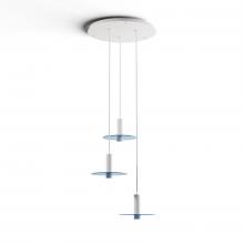Koncept Inc Canada CMP-C3-S-06-MWT+GBLU9 - Combi Pendant 6" Circular 3 Combo Matte White with Matte White Canopy
