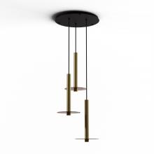 Koncept Inc Canada CMP-C3-S-16-BRS+GTEA9 - Combi Pendant 16" Circular 3 Combo Brass with Matte Black Canopy