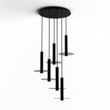 Koncept Inc Canada CMP-C6-S-12-MTB+GDGY9 - Combi Pendant 12" Circular 6 Combo Matte Black with Matte Black Canopy