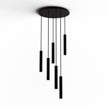 Koncept Inc Canada CMP-C6-S-12-MTB - Combi Pendant 12" Circular 6 Combo Matte Black with Matte Black Canopy, Suspension / Flush Mount