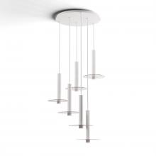 Koncept Inc Canada CMP-C6-S-12-MWT+GCLR9 - Combi Pendant 12" Circular 6 Combo Matte White with Matte White Canopy